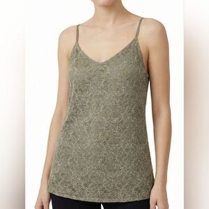 Y2k Fairy Banana Republic Olive Green Floral Lace Camisole Tank Top  L Forest